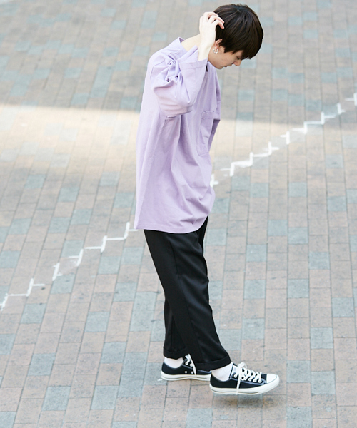 kutir(クティール)の「【ウルトラルーズシルエット】7分袖Tシャツ(Tシャツ/カットソー・メンズ・パープル/ブラック/ベージュ/ホワイト・MEDIUM/LARGE)」の18枚目の写真