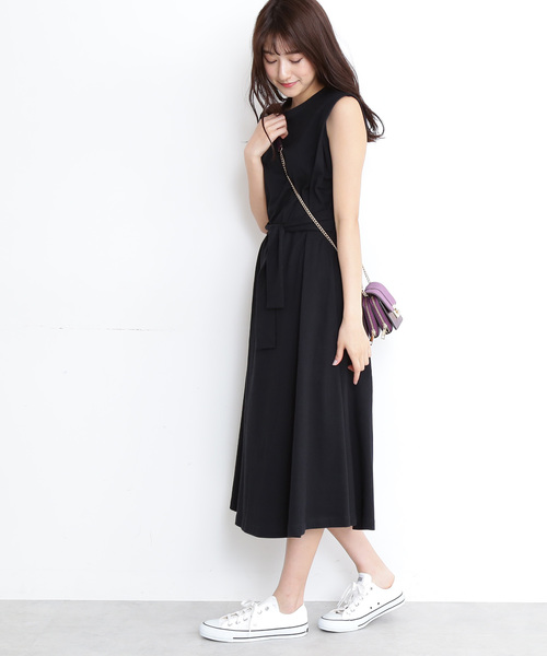 N.（N. Natural Beauty Basic）（エヌエヌナチュラルビューティーベーシック）の「◆テンジクカットソーワンピース（ワンピース・レディース・ブラック/ブラウン/カーキ・MEDIUM）」の6枚目の写真
