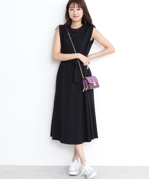N.（N. Natural Beauty Basic）（エヌエヌナチュラルビューティーベーシック）の「◆テンジクカットソーワンピース（ワンピース・レディース・ブラック/ブラウン/カーキ・MEDIUM）」の14枚目の写真