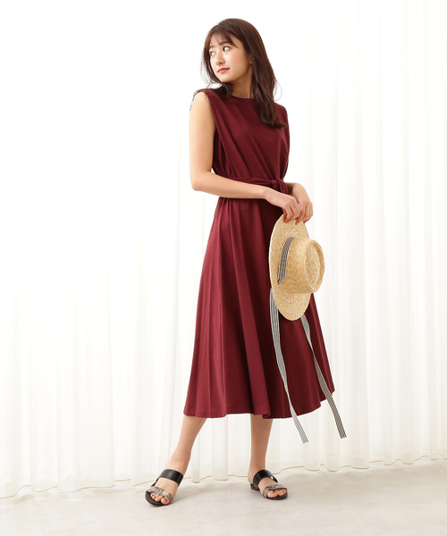 N.（N. Natural Beauty Basic）（エヌエヌナチュラルビューティーベーシック）の「◆テンジクカットソーワンピース（ワンピース・レディース・ブラック/ブラウン/カーキ・MEDIUM）」の8枚目の写真