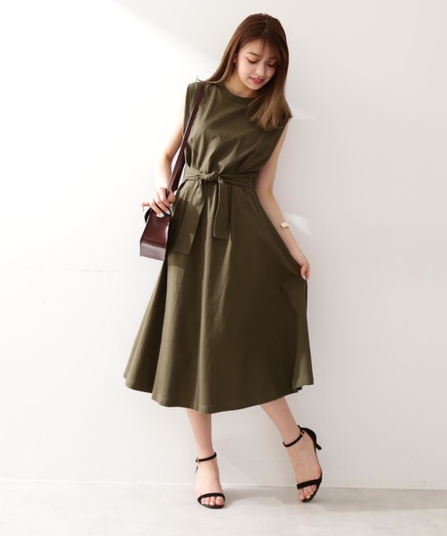 N.（N. Natural Beauty Basic）（エヌエヌナチュラルビューティーベーシック）の「◆テンジクカットソーワンピース（ワンピース・レディース・ブラック/ブラウン/カーキ・MEDIUM）」の5枚目の写真