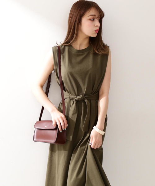 N.（N. Natural Beauty Basic）（エヌエヌナチュラルビューティーベーシック）の「◆テンジクカットソーワンピース（ワンピース・レディース・ブラック/ブラウン/カーキ・MEDIUM）」の4枚目の写真