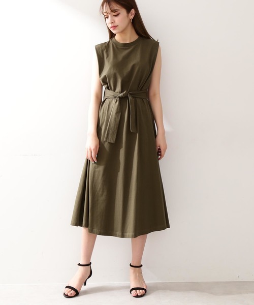 N.（N. Natural Beauty Basic）（エヌエヌナチュラルビューティーベーシック）の「◆テンジクカットソーワンピース（ワンピース・レディース・ブラック/ブラウン/カーキ・MEDIUM）」の7枚目の写真