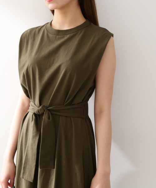 N.（N. Natural Beauty Basic）（エヌエヌナチュラルビューティーベーシック）の「◆テンジクカットソーワンピース（ワンピース・レディース・ブラック/ブラウン/カーキ・MEDIUM）」の11枚目の写真