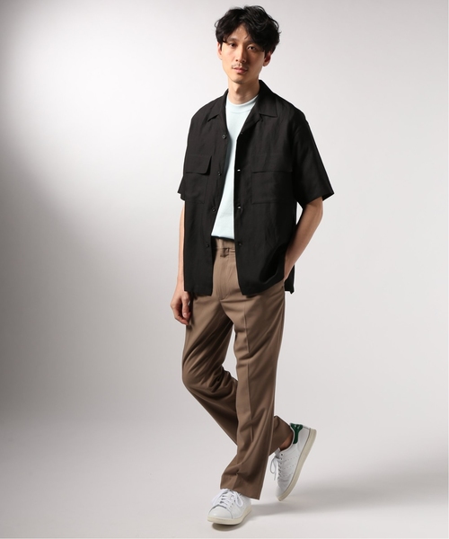 EDIFICE（エディフィス）の「LA BOUCLE / ラブ―クル ラミーWポケットオープンカラーSSシャツ（シャツ/ブラウス・メンズ・ベージュ/サックスブルー/ブラック・46/48/44）」の12枚目の写真