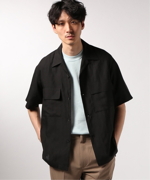 EDIFICE（エディフィス）の「LA BOUCLE / ラブ―クル ラミーWポケットオープンカラーSSシャツ（シャツ/ブラウス・メンズ・ベージュ/サックスブルー/ブラック・46/48/44）」の13枚目の写真