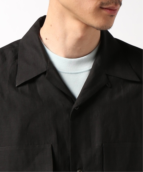 EDIFICE（エディフィス）の「LA BOUCLE / ラブ―クル ラミーWポケットオープンカラーSSシャツ（シャツ/ブラウス・メンズ・ベージュ/サックスブルー/ブラック・46/48/44）」の19枚目の写真