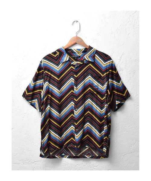 MinoriTY（マイノリティ）の「総柄オープンカラーシャツ 開襟シャツ（シャツ/ブラウス・メンズ・レッド/イエロー/ブルー/ストライプ・L/M）」の15枚目の写真