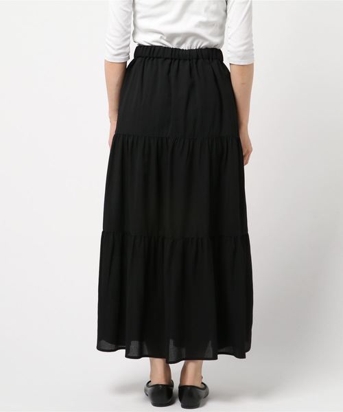 Petit Honfleur（プチオンフルール）の「ティアードスカート（スカート・レディース・ブラック/モカ/カーキ・M size/L size）」の5枚目の写真