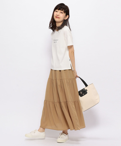 Petit Honfleur（プチオンフルール）の「ティアードスカート（スカート・レディース・ブラック/モカ/カーキ・M size/L size）」の11枚目の写真