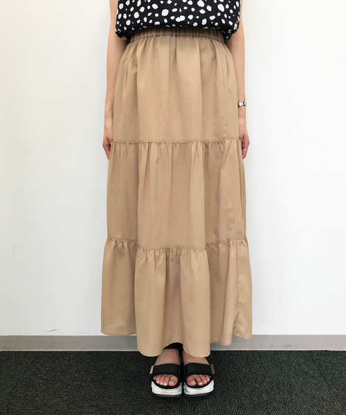 Petit Honfleur（プチオンフルール）の「ティアードスカート（スカート・レディース・ブラック/モカ/カーキ・M size/L size）」の17枚目の写真