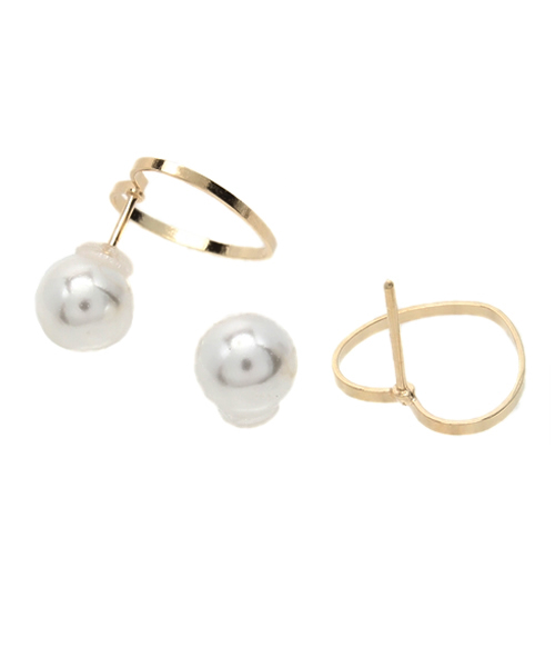mystic（ミスティック）の「ハート2WAYパールピアス（ピアス（両耳用）・レディース・ゴールド・ﾌﾘ-）」の3枚目の写真