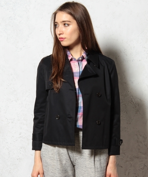 green label relaxing（グリーンレーベルリラクシング）の「GT C/GABA ショートトレンチコート ◆（トレンチコート・レディース・ベージュ/ネイビー・38/40）」の2枚目の写真