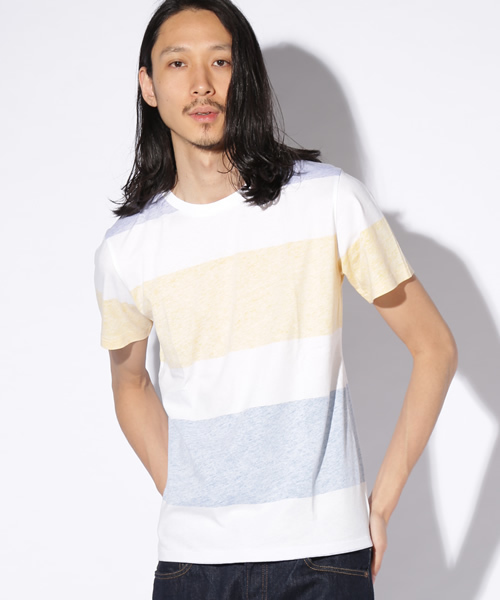 green label relaxing(グリーンレーベルリラクシング)の「BT BACK/PT BOR C/N S/S Tシャツ(Tシャツ/カットソー・メンズ・ホワイト/グレー/ケリー・SMALL/MEDIUM/LARGE/X-LARGE)」の2枚目の写真