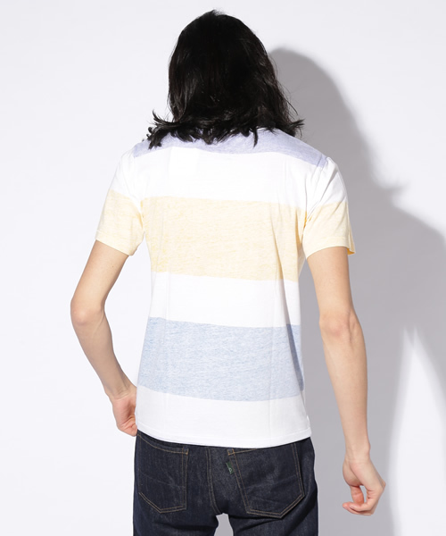 green label relaxing(グリーンレーベルリラクシング)の「BT BACK/PT BOR C/N S/S Tシャツ(Tシャツ/カットソー・メンズ・ホワイト/グレー/ケリー・SMALL/MEDIUM/LARGE/X-LARGE)」の5枚目の写真