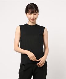 クルーネックノースリーブカットプルオーバー*