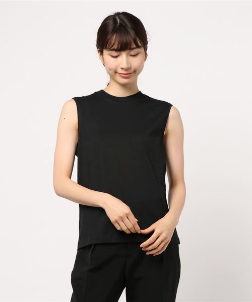 AMERICAN HOLIC(アメリカンホリック)の「クルーネックノースリーブカットプルオーバー*(Tシャツ/カットソー・レディース・ブラック/ネイビー/ピンク/イエロー/グリーン/アイボリー/ベージュ系その他/キャメル/ライトピンク・M/L)」の1枚目の写真