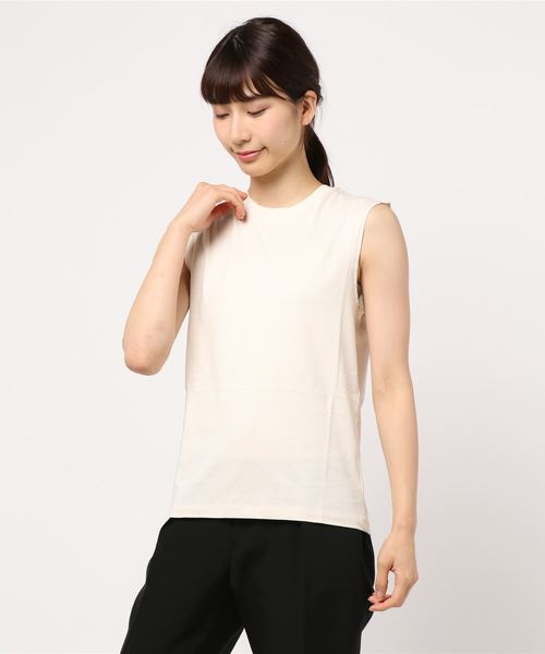 AMERICAN HOLIC(アメリカンホリック)の「クルーネックノースリーブカットプルオーバー*(Tシャツ/カットソー・レディース・ブラック/ネイビー/ピンク/イエロー/グリーン/アイボリー/ベージュ系その他/キャメル/ライトピンク・M/L)」の13枚目の写真