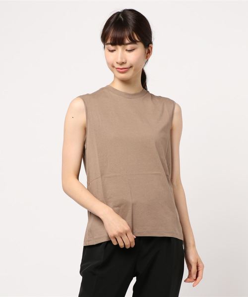 AMERICAN HOLIC(アメリカンホリック)の「クルーネックノースリーブカットプルオーバー*(Tシャツ/カットソー・レディース・ブラック/ネイビー/ピンク/イエロー/グリーン/アイボリー/ベージュ系その他/キャメル/ライトピンク・M/L)」の12枚目の写真