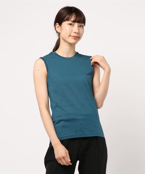 AMERICAN HOLIC(アメリカンホリック)の「クルーネックノースリーブカットプルオーバー*(Tシャツ/カットソー・レディース・ブラック/ネイビー/ピンク/イエロー/グリーン/アイボリー/ベージュ系その他/キャメル/ライトピンク・M/L)」の10枚目の写真