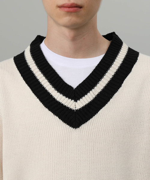 JUNRED（ジュンレッド）の「【WEB別注】天竺編みビッグチルデンニット（ニット/セーター・メンズ・ホワイト/ブラック・LL/M/L）」の5枚目の写真