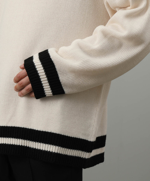 JUNRED（ジュンレッド）の「【WEB別注】天竺編みビッグチルデンニット（ニット/セーター・メンズ・ホワイト/ブラック・LL/M/L）」の7枚目の写真