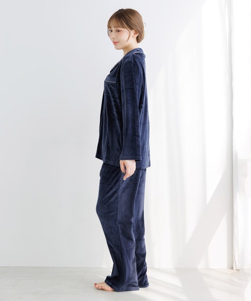 Dita（ディータ）の「パールシャギーシャツルームウェア（上下2点セット）パジャマ（ルームウェア/パジャマ・レディース・ブラック/グレー/ブラック系その他/グレー系その他/グリーン系その他/ブルー系その他/ネイビー/ピンク系その他/スモークピンク/モスグリーン/グレイッシュブルー/シャンパン/サンドグレー/ピンクベージュ/グリーン系その他2/ラベンダー/ピンク/ブラウン系その他/カーキ・FREE）」の21枚目の写真