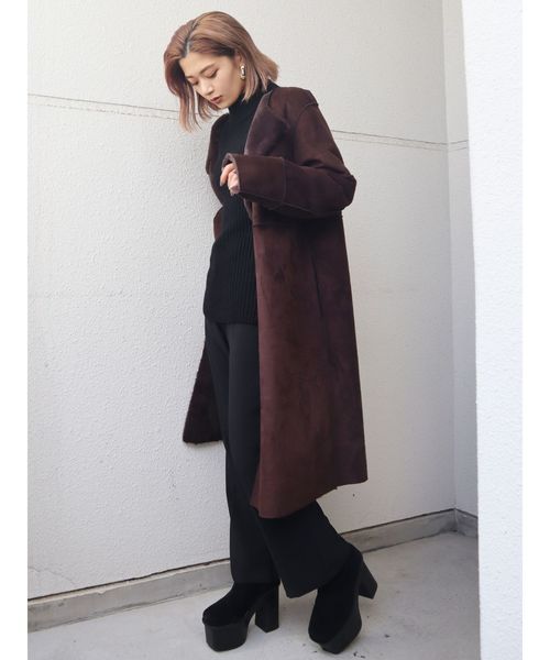 EMODA（エモダ）の「リバーロングコート（その他アウター・レディース・ブラック/ブラウン/ベージュ・FREE）」の18枚目の写真