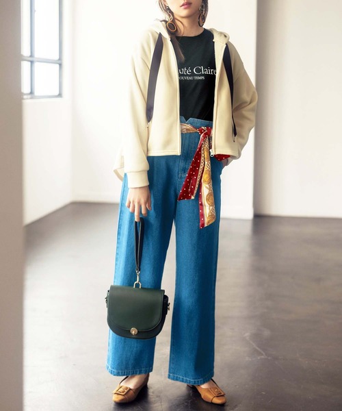 GeeRA(ジーラ)の「スカーフベルト付ストレートデニムパンツ(デニムパンツ・レディース・インディゴブルー/ブルー・MEDIUM/LARGE/XX-LARGE/X-LARGE)」の7枚目の写真