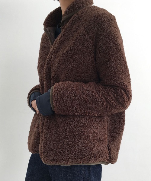 chuclla(チュクラ)の「【chuclla】ボアコート ブルゾン ジャケット chw923(ブルゾン・レディース・アイボリー/ブラウン・FREE)」の10枚目の写真