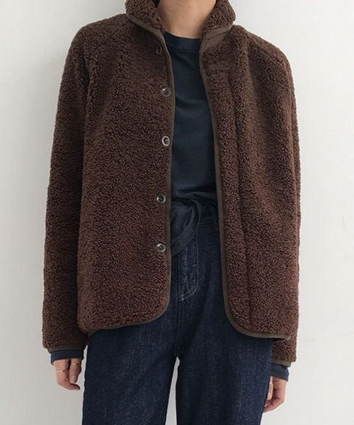 chuclla(チュクラ)の「【chuclla】ボアコート ブルゾン ジャケット chw923(ブルゾン・レディース・アイボリー/ブラウン・FREE)」の12枚目の写真