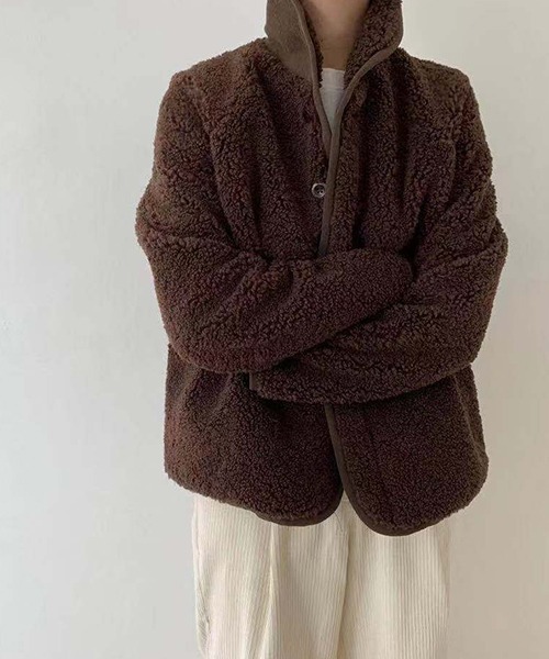 chuclla(チュクラ)の「【chuclla】ボアコート ブルゾン ジャケット chw923(ブルゾン・レディース・アイボリー/ブラウン・FREE)」の15枚目の写真
