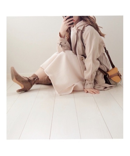 SUGAR BISKET（シュガービスケット）の「裏起毛フードパーカー（ワンピース・レディース・チャコールグレー/ブラック/アイボリー/チョコ/テラコッタ・フリー）」の22枚目の写真