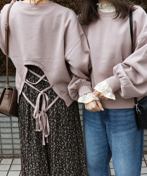 PairPair（ペアペア）の「バックリボンスウェット（スウェット・レディース・ラベンダー/ライトベージュ・FREE）」の14枚目の写真