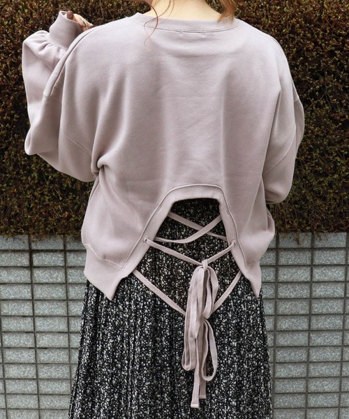PairPair（ペアペア）の「バックリボンスウェット（スウェット・レディース・ラベンダー/ライトベージュ・FREE）」の7枚目の写真
