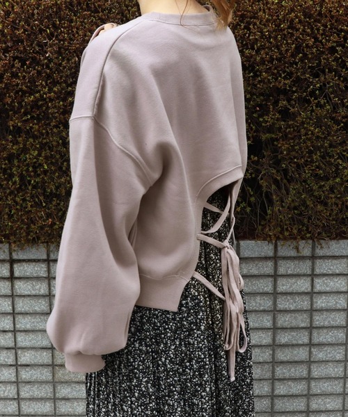PairPair（ペアペア）の「バックリボンスウェット（スウェット・レディース・ラベンダー/ライトベージュ・FREE）」の6枚目の写真