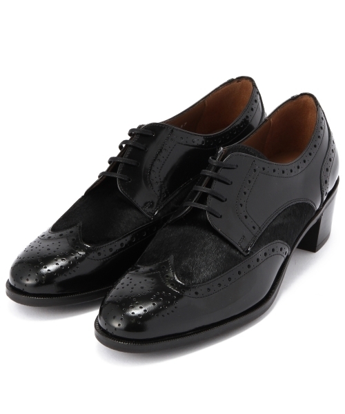 pertini ペルティニ　レースアップ　ウイングチップ　革靴　23.5 ペルティニ Pertini レースアップマニッシュシューズ （ブラック