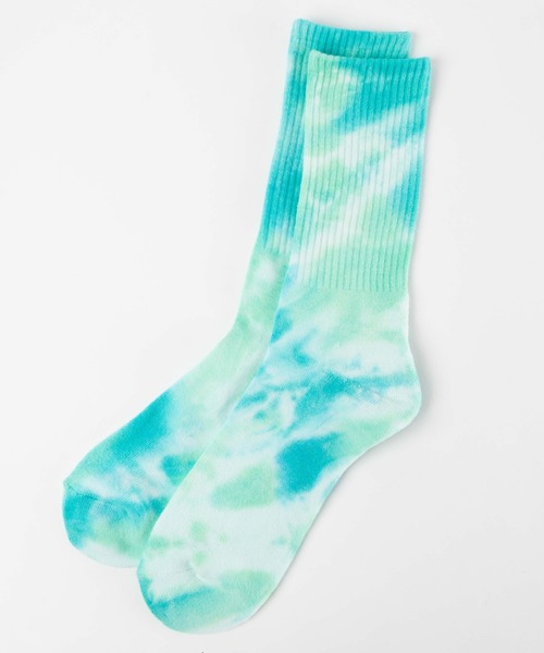 WEGO（ウィゴー）の「WEGO/タイダイ柄リブソックス（ソックス/靴下・レディース・ブラック/パープル/グリーン/ベージュ/ブルー・FREE）」の4枚目の写真