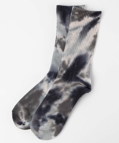 WEGO（ウィゴー）の「WEGO/タイダイ柄リブソックス（ソックス/靴下・レディース・ブラック/パープル/グリーン/ベージュ/ブルー・FREE）」の2枚目の写真