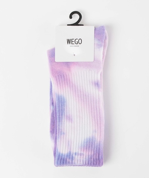 WEGO（ウィゴー）の「WEGO/タイダイ柄リブソックス（ソックス/靴下・レディース・ブラック/パープル/グリーン/ベージュ/ブルー・FREE）」の8枚目の写真