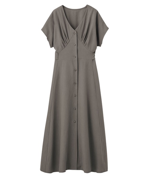 RANAN(ラナン)の「ドレープデザインワンピ(ワンピース・レディース・カーキ・LL/3L/M/L)」の2枚目の写真