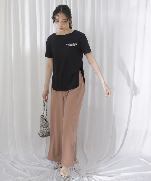 Bifrost(ビフレスト)の「サイドスリットTシャツ(Tシャツ/カットソー・レディース・ホワイト/ブラック/グレー・M/L/XL)」の2枚目の写真