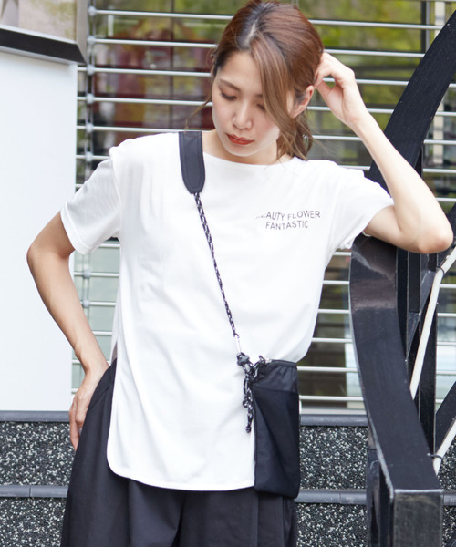 Bifrost(ビフレスト)の「サイドスリットTシャツ(Tシャツ/カットソー・レディース・ホワイト/ブラック/グレー・M/L/XL)」の6枚目の写真