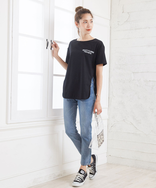 Bifrost(ビフレスト)の「サイドスリットTシャツ(Tシャツ/カットソー・レディース・ホワイト/ブラック/グレー・M/L/XL)」の11枚目の写真