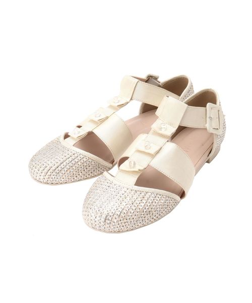 merry jenny（メリージェニー）の「箔グログランベルトシューズ（その他シューズ・レディース・ゴールド/アイボリー・MEDIUM/LARGE）」の6枚目の写真