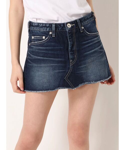 GYDA(ジェイダ)の「スカートライクショーパン(デニムスカート・レディース・ブルー/ライトブルー/インディゴブルー・MEDIUM/X-SMALL/SMALL)」の2枚目の写真