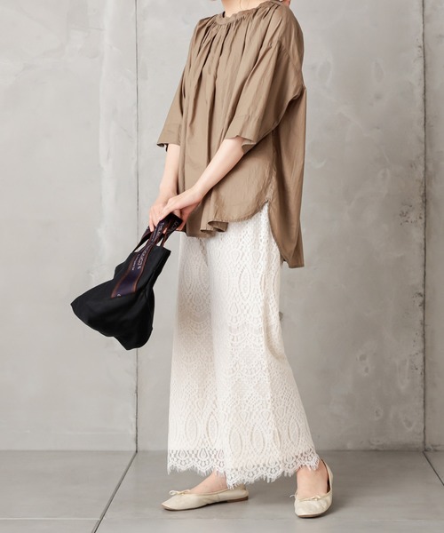 PUAL CE CIN（ピュアルセシン）の「ラッセルレースパンツ（その他パンツ・レディース・アイボリー/ブラック・FREE）」の5枚目の写真