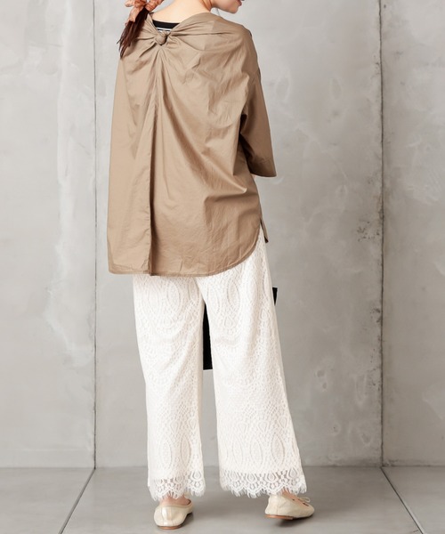 PUAL CE CIN（ピュアルセシン）の「ラッセルレースパンツ（その他パンツ・レディース・アイボリー/ブラック・FREE）」の6枚目の写真