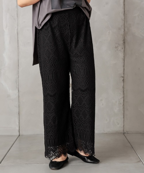 PUAL CE CIN（ピュアルセシン）の「ラッセルレースパンツ（その他パンツ・レディース・アイボリー/ブラック・FREE）」の10枚目の写真