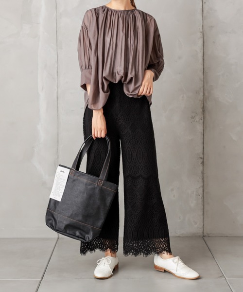 PUAL CE CIN（ピュアルセシン）の「ラッセルレースパンツ（その他パンツ・レディース・アイボリー/ブラック・FREE）」の14枚目の写真